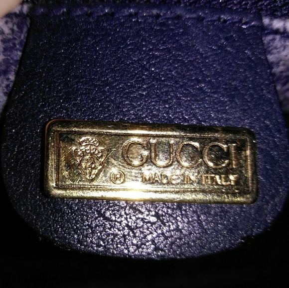 VTG Gucci Monogram Purse Blue - Picture 4 of 8